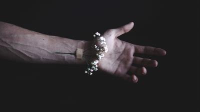 Flower hand plaster 4k wallpaper