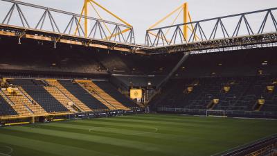 Football field lawn stands 4k wallpaper