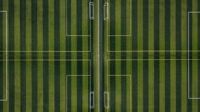 Football field top view minimalism 4k wallpaper