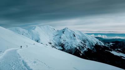 Mountains snow slope 4k wallpaper