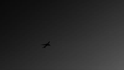 Plane bw sky 4k wallpaper