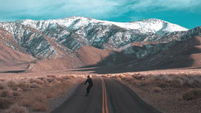 Road skateboarder skateboard 4k wallpaper