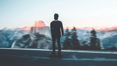 Skateboarder skateboard nature hobby 4k wallpaper