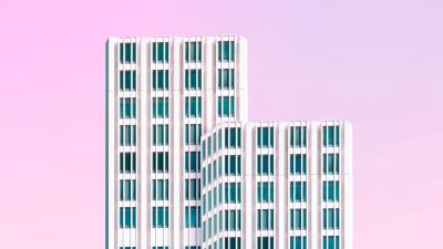 Skyscraper building facade 4k wallpaper