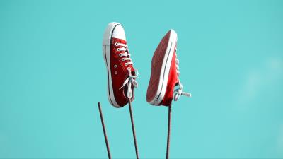 Sneakers shoes red 4k wallpaper