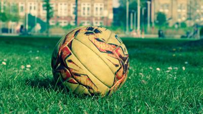 Soccer ball field grass lawn 4k wallpaper