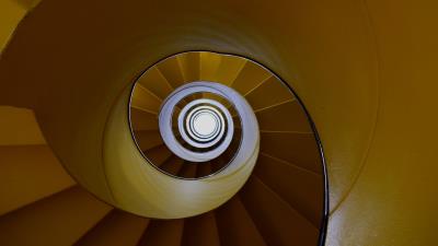 Staircase spiral steps 4k wallpaper
