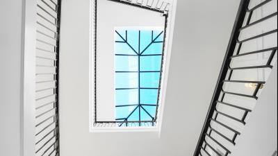 Staircase window minimalism 4k wallpaper