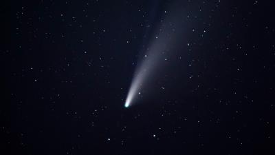 Comet meteorite starry sky 4k wallpaper