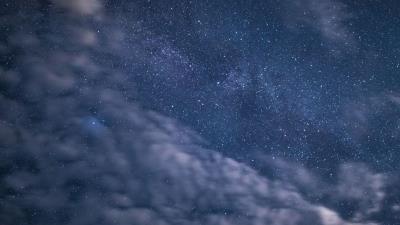 Space starry sky clouds 4k wallpaper