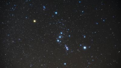 Starry sky orion constellation stars galaxy 4k wallpaper
