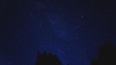 Starry sky shine night blue 4k wallpaper