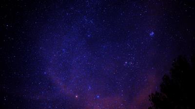 Starry sky stars tree 4k wallpaper