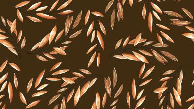 Branches leaves watercolor 4k wallpaper