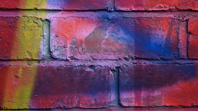 Brick wall multicolored texture 4k wallpaper