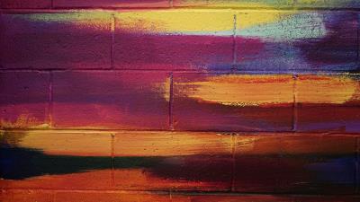 Brick wall paint multicolored 4k wallpaper