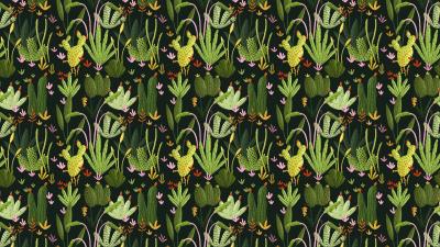 Cactus pattern houseplants 4k wallpaper