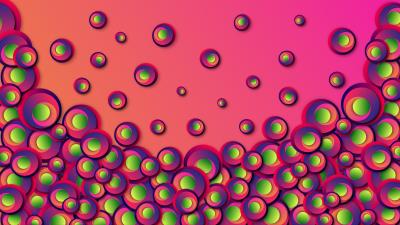 Circles patterns pink 4k wallpaper