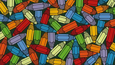 Color pencils art multicolored 4k wallpaper