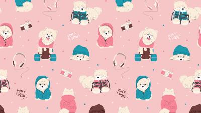 Dogs texture lettering 4k wallpaper