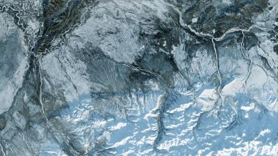 Glacier ice aerial view 4k wallpaper