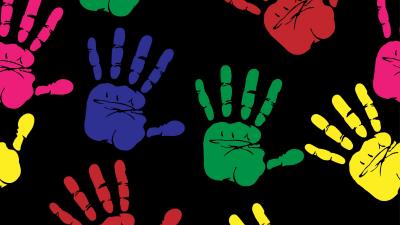 Hands prints art multi colored 4k wallpaper