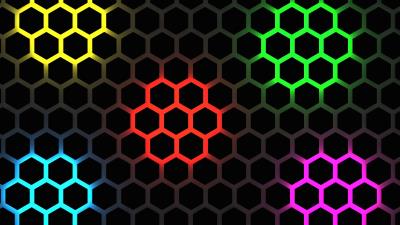 Hexagons glow backlight 4k wallpaper