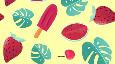 Ice cream watermelon strawberry 4k wallpaper