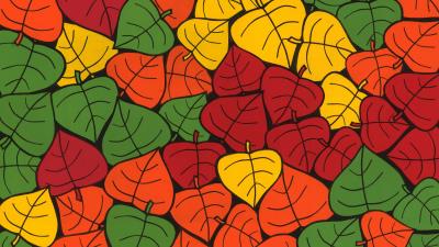Leaves art colorful 4k wallpaper