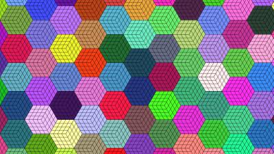 Mosaic colorful hexagons 4k wallpaper