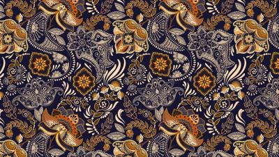 Pattern ornament flowers 4k wallpaper