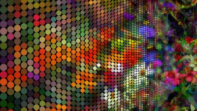Pixels circles colorful 4k wallpaper