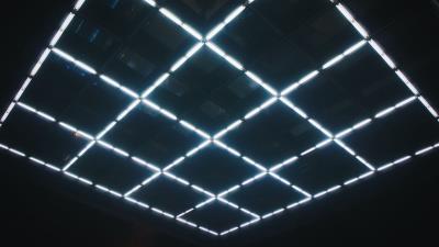 Squares neon ceiling 4k wallpaper