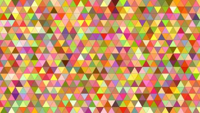 Triangles multicolored pixels 4k wallpaper
