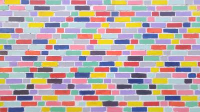 Wall brick colorful 4k wallpaper