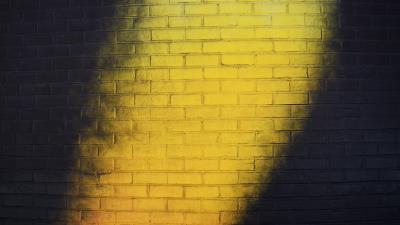 Wall brick yellow image 4k wallpaper