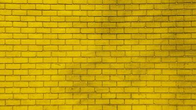 Wall brick yellow 4k wallpaper