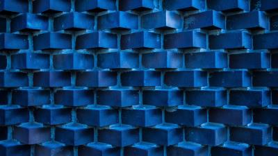 Wall bricks blue 4k wallpaper