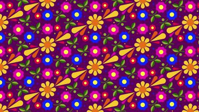 Flowers patterns multicolored 4k wallpaper