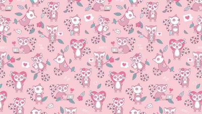 Lemurs love pattern 4k wallpaper