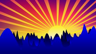 Sunrise art mountains vector 4k wallpaper