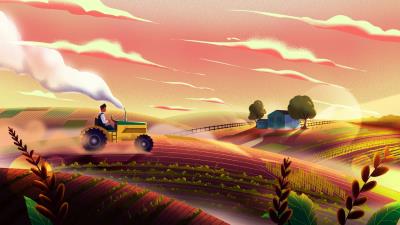Tractor field art 4k wallpaper