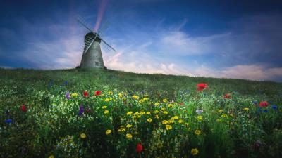 Whitburn Windmill 4k wallpaper