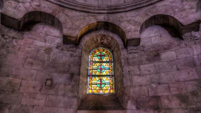 Window stained glass window architecture 4k wallpaper
