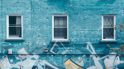 Windows building graffiti facade wall 4k wallpaper