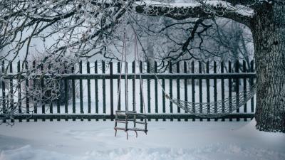 Winter swing snow 4k wallpaper