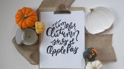 Autumn words inscription 4k wallpaper