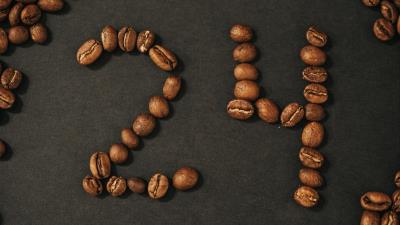 Coffee numbers grains 4k wallpaper