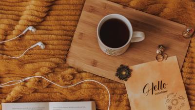 Cup coffee book 4k wallpaper