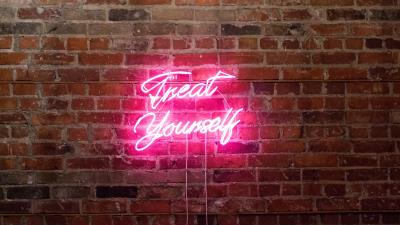 Inscription phrase neon 4k wallpaper